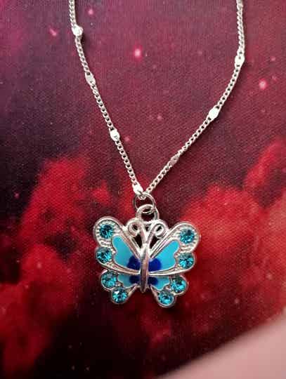 Stralende Vlinder Zilveren Ketting