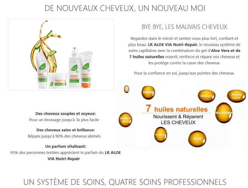 set cheveux aloe vera lr health beauty