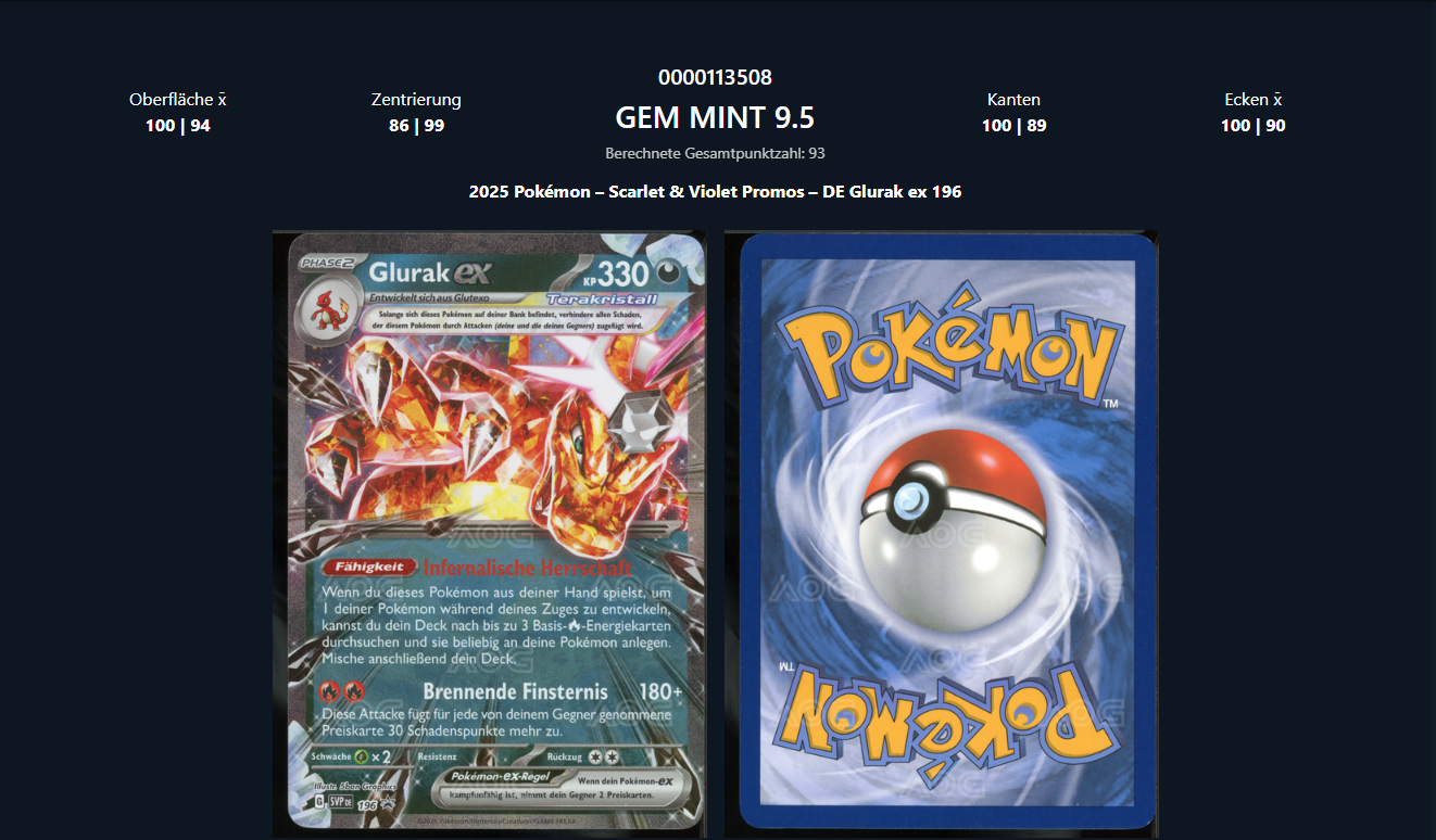 AOG 9.5 - Glurak ex SVP 196 Promo DE