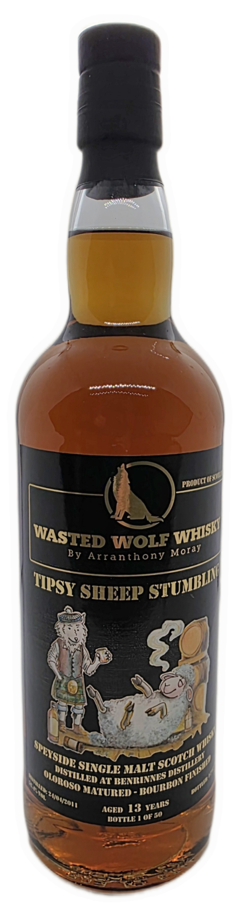 Wasted Wolf M11 Tipsy Sheep Stumbling - Benrinnes 2011 13Y Oloroso Matured Bourbon FInished 52,4%