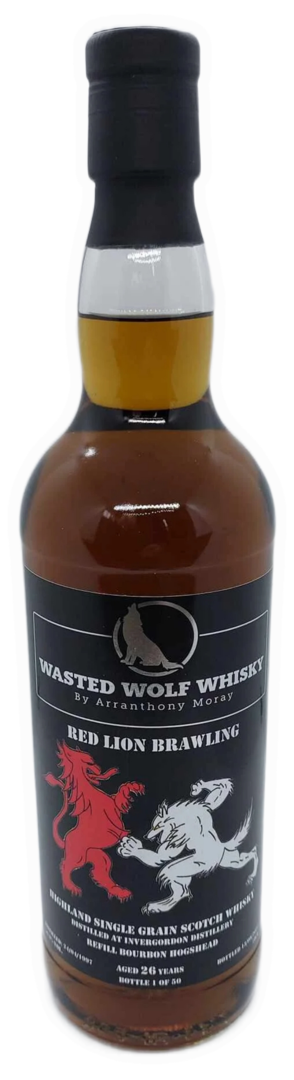 Wasted Wolf G1 Red Lion Brawling Invergordon 1997 26y Bourbon Cask 50,9%
