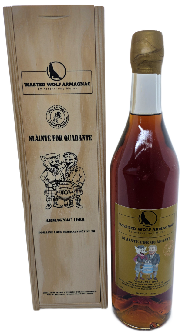 Wasted Wolf A1 Slainte for Quarante - Armagnac Tenarèze Domaine Lous Mouracs 1986 cask #28