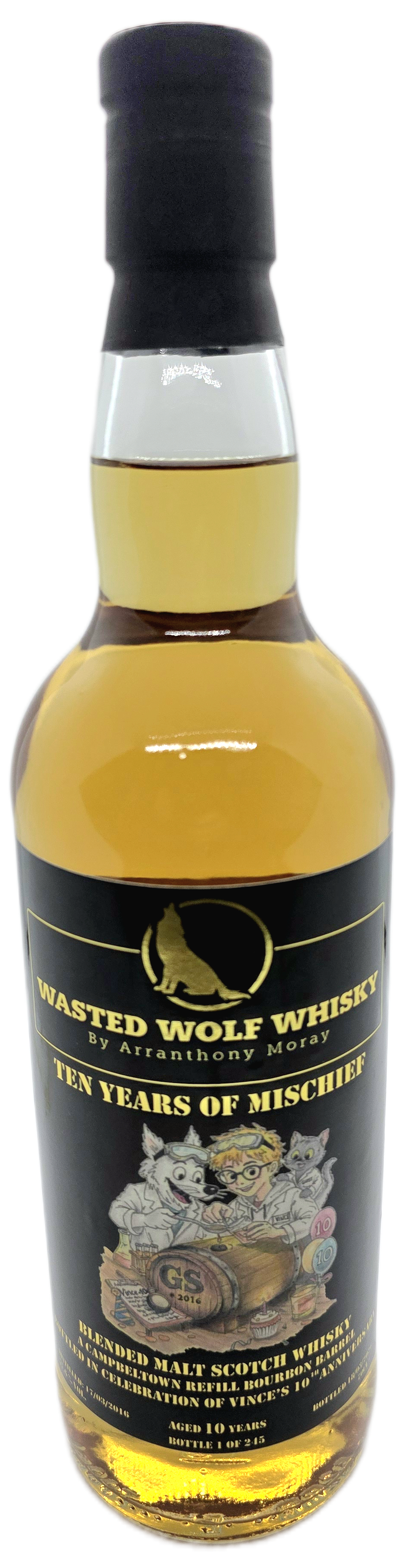 Wasted Wolf M18 Ten years of mischief - Campbeltown Blended Malt 2016 10y Bourbon Barrel 57,6%