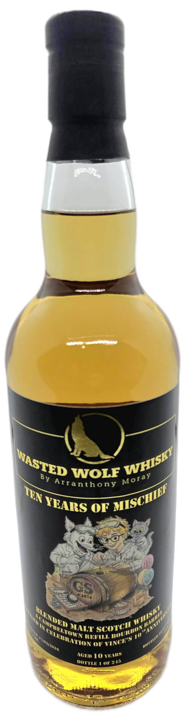 Wasted Wolf M18 Ten years of mischief - Campbeltown Blended Malt 2016 10y Bourbon Barrel 57,6%