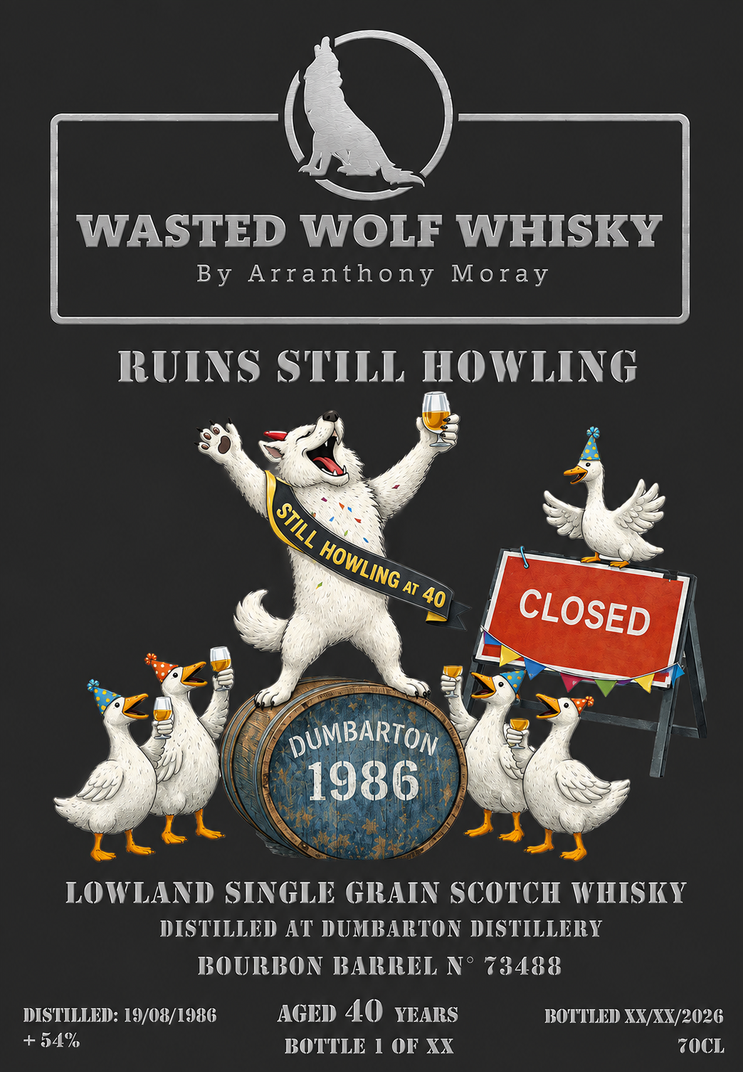 Wasted Wolf G5 Ruins Still Howling - Dumbarton 1986 40y Bourbon Barrel +-54%%