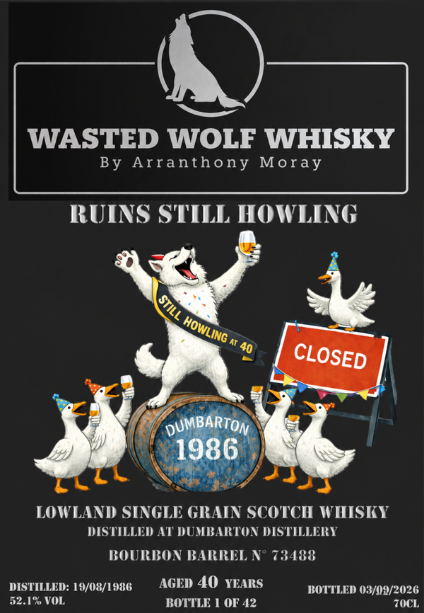 Wasted Wolf G5 Ruins Still Howling - Dumbarton 1986 40y Bourbon Barrel 52,1%