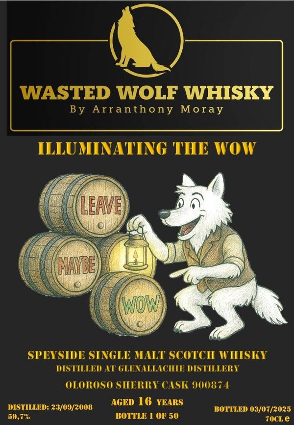 Wasted Wolf M15 Illuminating The Wow - Glenallachie 2008 16y Sherry Butt Single Cask 59,7%