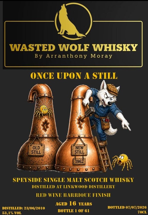Wasted Wolf M20 Once Upon A Still - Linkwood 2010 16Y Red Wine Barrique Matured 29y Refill Bourbon Barrel 42,3%