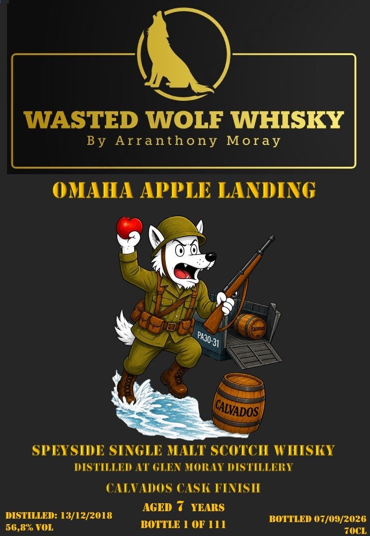 Wasted Wolf M24 Omaha Apple Landing - Glen Moray 2018 7y Calvados Cask Finish 56,8%