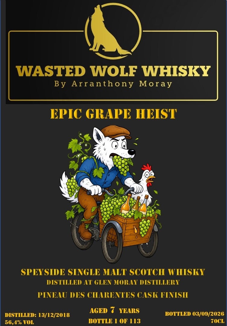 Wasted Wolf M25 Epic Grape Heist - Glen Moray 2018 7y Pineau Des Charentes Finish 56,4%