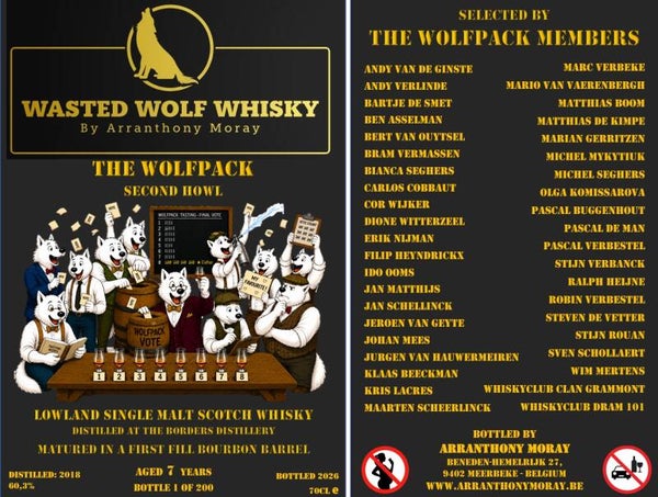 Wasted Wolf WP2 The Wolfpack "Second Howl" - Borders Distillery 2018 7y First Fill Bourbon Barrel