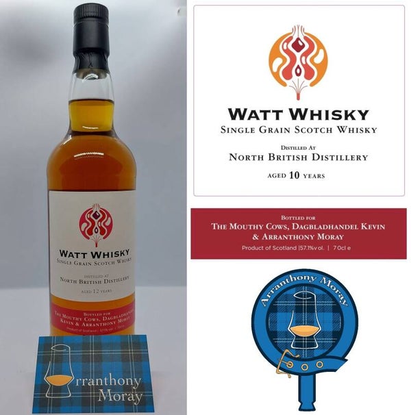 North British 2011 - 2023 12Y Watt Whisky bottled for Arranthony Moray 57.1%