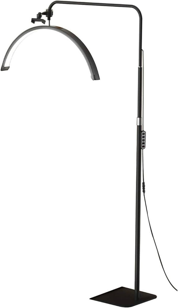 Lampada Da Terra-Dimmerabile 3200K-5600K Con Altezza Regolabile Con Supporto Per Telefono