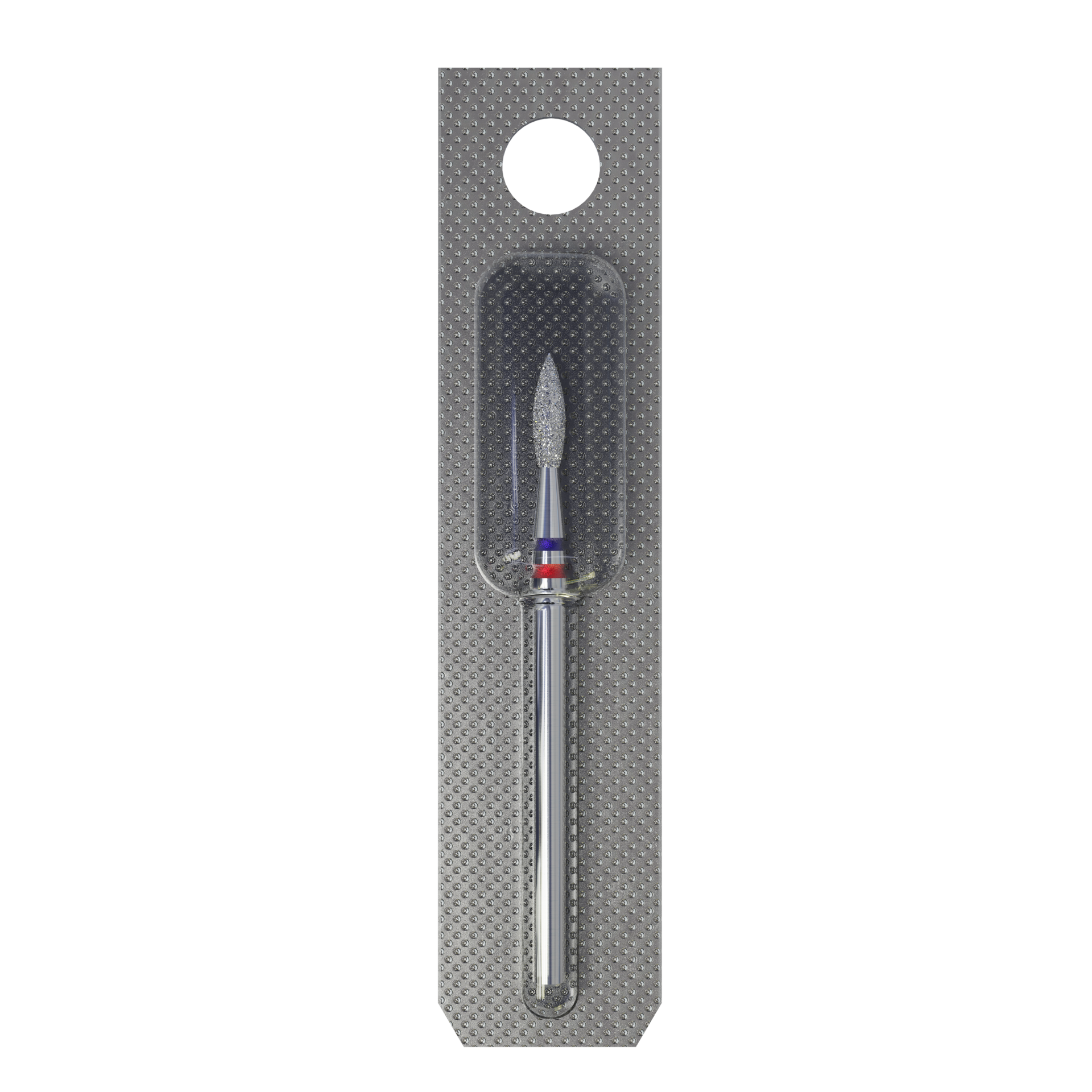 Diamond nail drill bit DUO flame red-blue EXPERT head diameter 2,1 mm / working part 8 mm