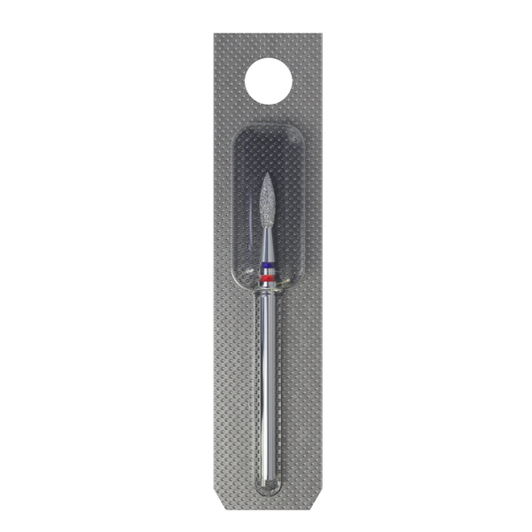 Diamond nail drill bit DUO flame red-blue EXPERT head diameter 2,1 mm / working part 8 mm