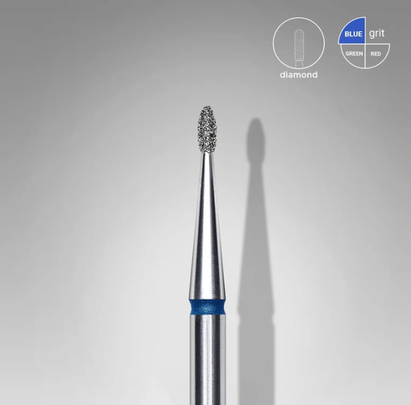 STALEKS EXPERT Fresa diamantata Gemma arrotondata blu, diametro 1,2 mm, parte lavorativa 3 mm SKU: FA50B012/3