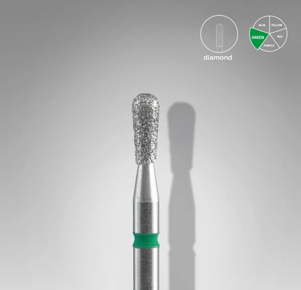 STALEKS EXPERT Fresa diamantata "Fiammifero" verde, diametro 2,3 mm, parte lavorativa 5 mm SKU: FA120G023/5