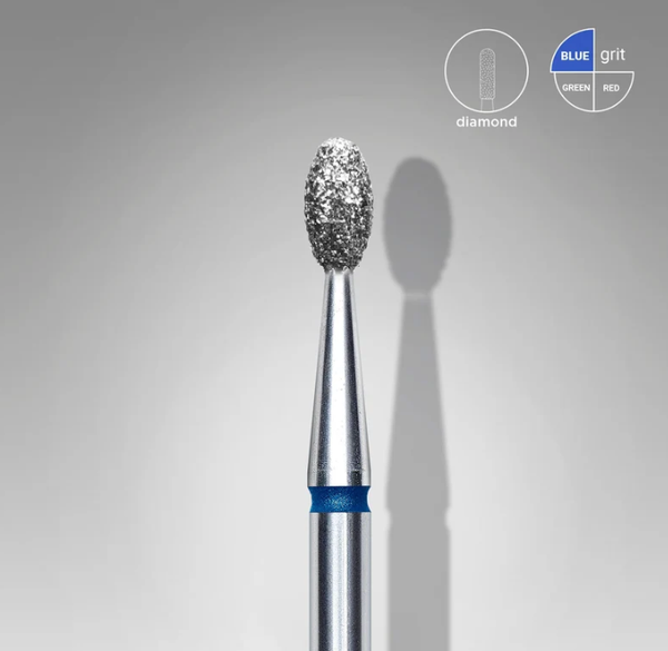 STALEKS EXPERT Fresa diamantata "Oliva" blu, diametro 2,5 mm, parte lavorativa 5 mm SKU: FA130B025/5