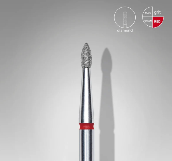 STALEKS EXPERT Fresa diamantata Gemma acuta rossa, diametro 1,8 mm, parte lavorativa 4 mm SKU: FA60R018/4