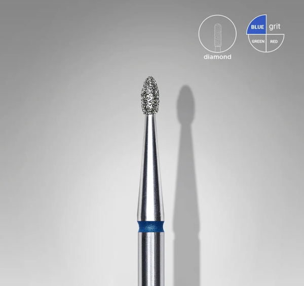STALEKS EXPERT Fresa diamantata Gemma arrotondata blu, diametro 1,6 mm, parte lavorativa 3,4 mm SKU: FA50B016/3.4