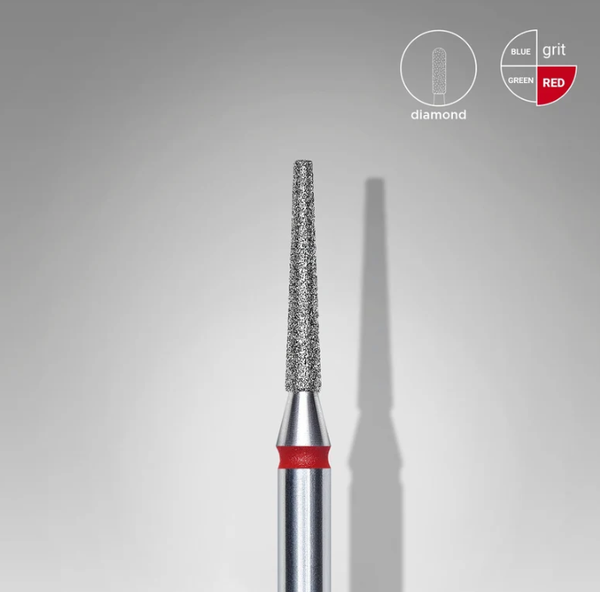 STALEKS EXPERT Fresa diamantata «cono troncato» rossa, diametro 1,6 mm, parte lavorativa 10 mm SKU: FA70R016/10