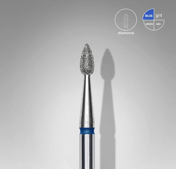 STALEKS EXPERT Fresa diamantata a goccia blu, diametro 2,3 mm, parte lavorativa 5 mm SKU: FA40B023/5