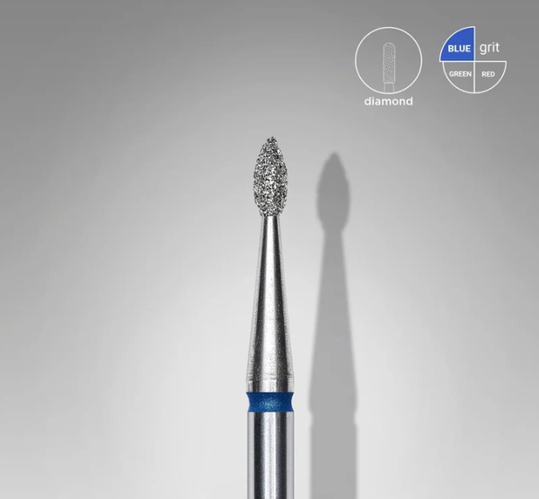 STALEKS EXPERT Fresa diamantata a goccia blu, diametro 1,6 mm, parte lavorativa 4 mm SKU: FA40B016/4