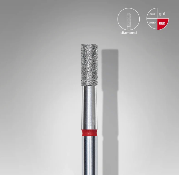 STALEKS EXPERT Fresa diamantata «Cilindro» rossa, diametro 2,5 mm, parte lavorativa 6 mm SKU: FA20R025/6