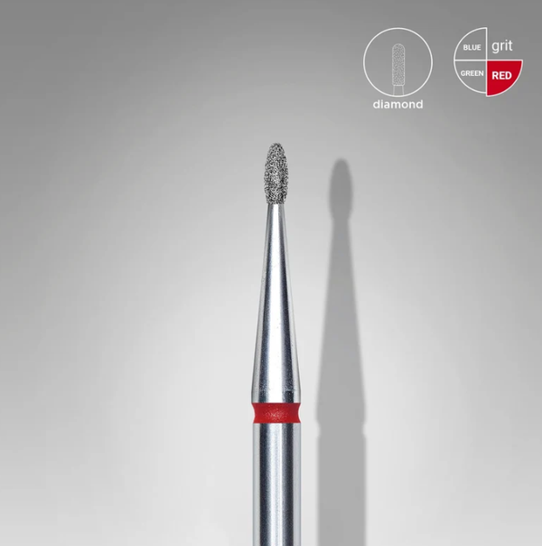 STALEKS EXPERT Fresa diamantata Gemma arrotondata rossa, diametro 1,2 mm, parte lavorativa 3 mm SKU: FA50R012/3