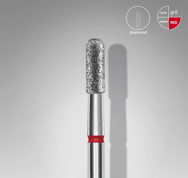 STALEKS EXPERT Fresa diamantata Cilindro arrotondato rossa, diametro 2,3 mm, parte lavorativa 6,5 mm SKU: FA30R023/6.5