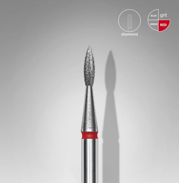 STALEKS EXPERT Fresa diamantata Fiamma acuta rossa, diametro 1,8 mm, parte lavorativa 8 mm SKU: FA11R018/8