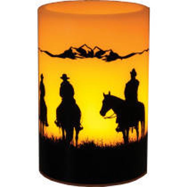 Led Kaars met western afbeelding 1022
