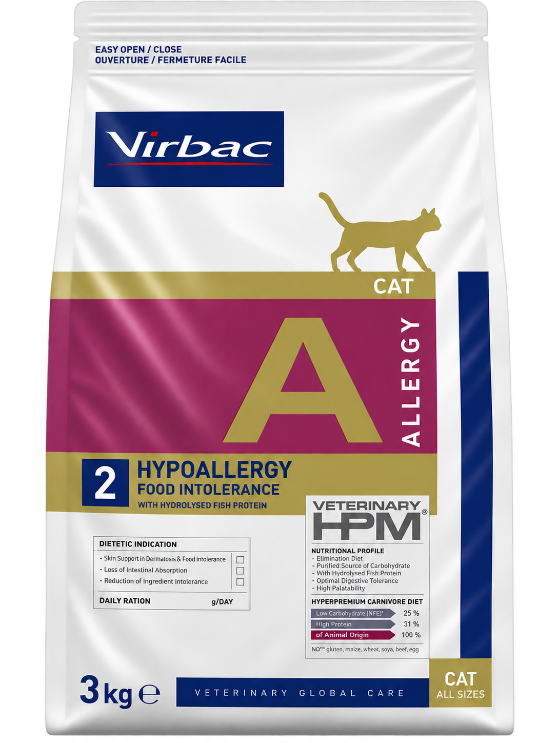 VIRBAC VETERINARY HPM A2 HYPOALLERGY CAT – 3 KG