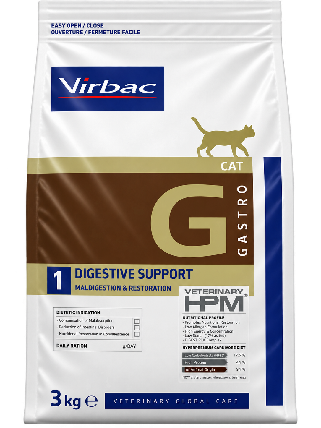 VIRBAC VETERINARY HPM G1 DIGESTIVE SUPPORT CAT – 3 KG