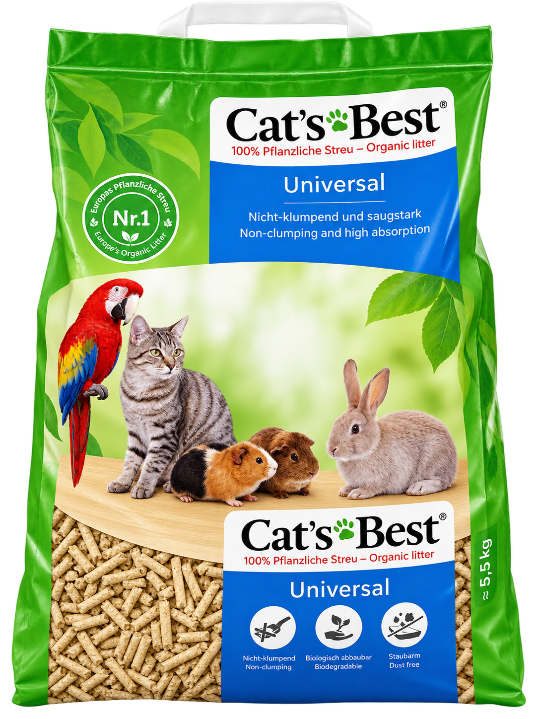 CAT’S BEST® UNIVERSAL – ARENA VEGETAL NO AGLOMERANTE – 5,5 KG / 10 L