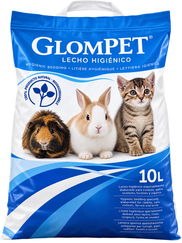 GLOMPET® LECHO HIGIÉNICO – LECHO NATURAL BIODEGRADABLE – 10 L