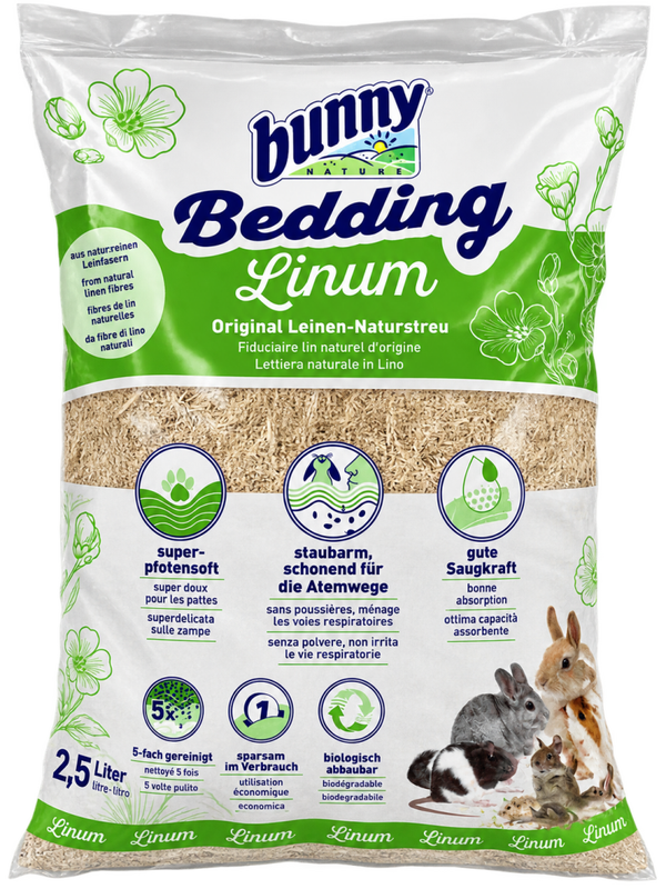 BUNNY NATURE® BEDDING LINUM – LECHO NATURAL DE LINO – 2,5 L