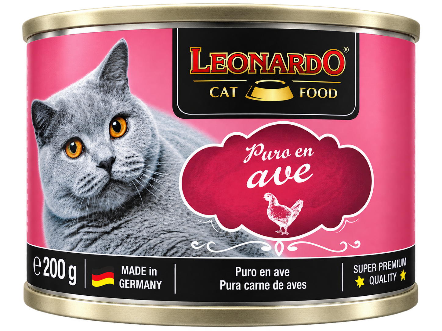 LEONARDO® PURO EN AVE – ALIMENTO HÚMEDO PARA GATOS ADULTOS – 200 G