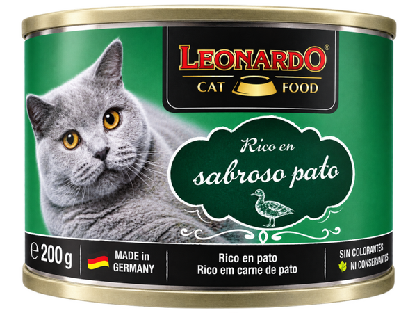 LEONARDO® RICO EN SABROSO PATO – ALIMENTO HÚMEDO PARA GATOS ADULTOS – 200 G