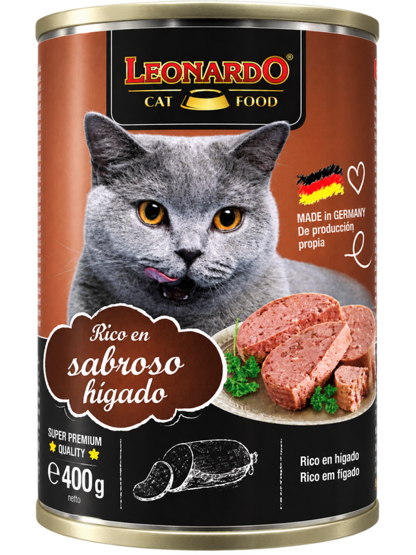 LEONARDO® RICO EN SABROSO HÍGADO – ALIMENTO HÚMEDO PARA GATOS ADULTOS – 400 G