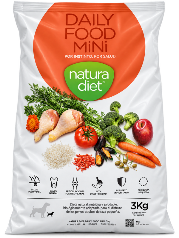 NATURA DIET® DAILY FOOD MINI – ALIMENTO SECO PARA PERROS ADULTOS DE RAZA PEQUEÑA – 3 KG