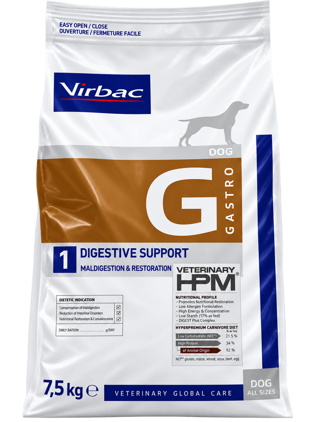VIRBAC VETERINARY HPM G1 DIGESTIVE SUPPORT PARA PERROS – 7,5 KG