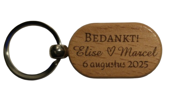 Sleutelhanger bedankje