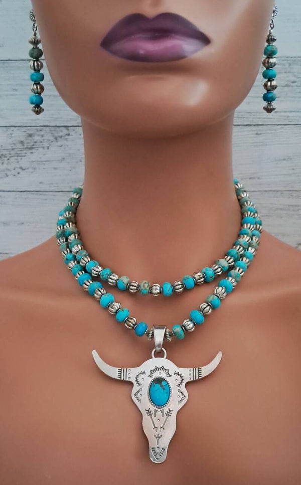 Double strand Longhorn Imperial Jasper Necklace & Earring Set