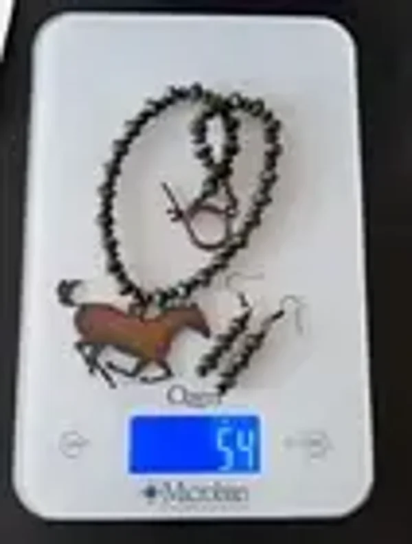 Rustic Metal Horse Necklace & Earring Set