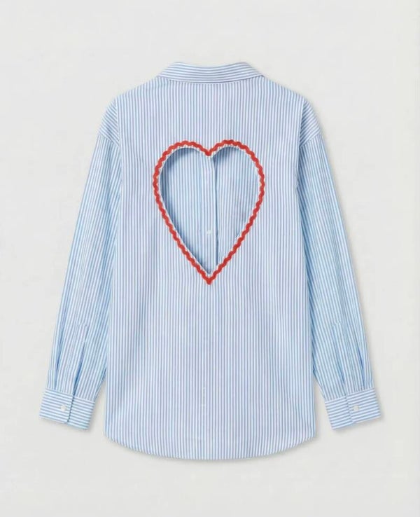 Chemisier coeur bleu