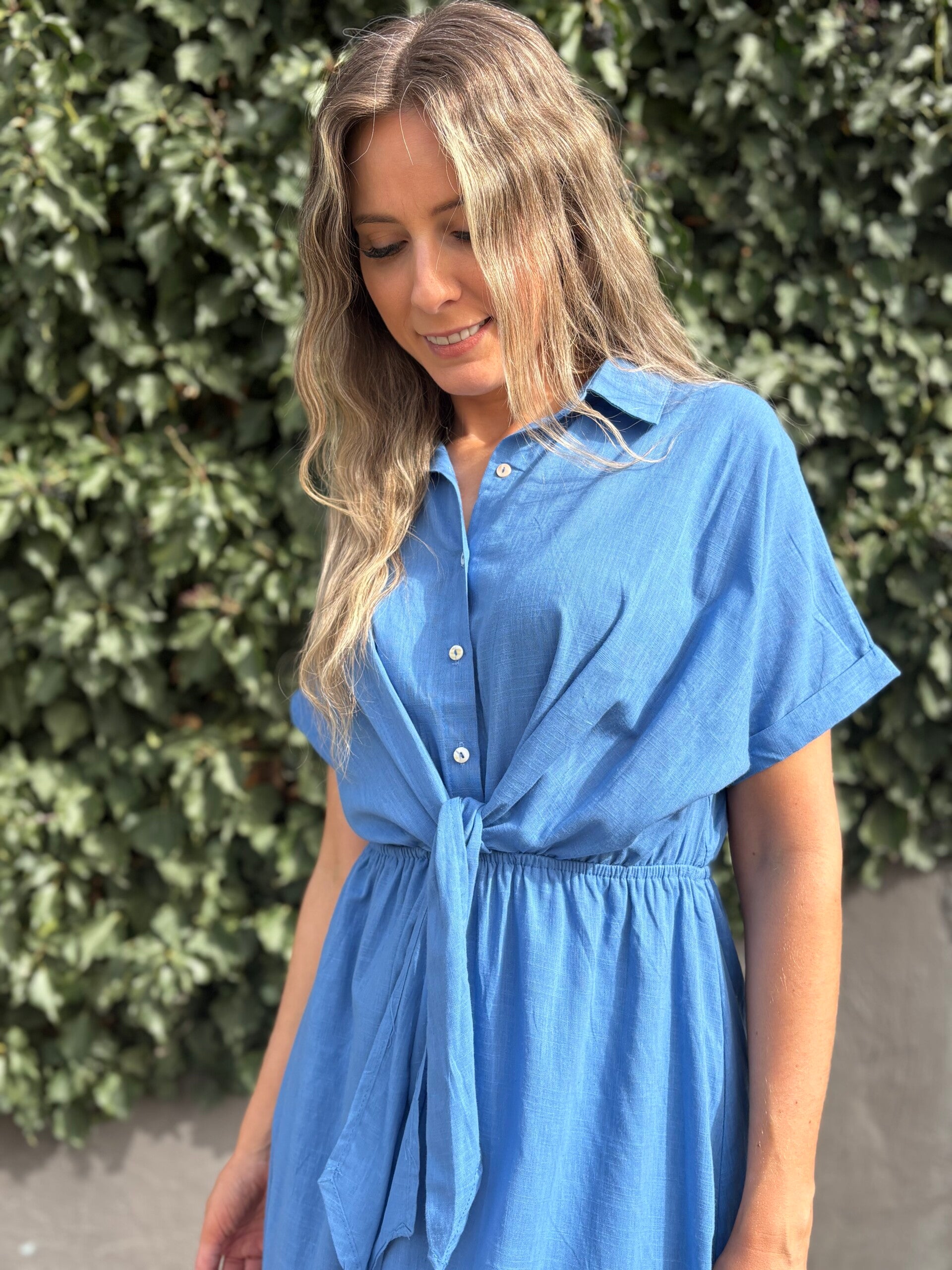 Robe longue bleu jeans
