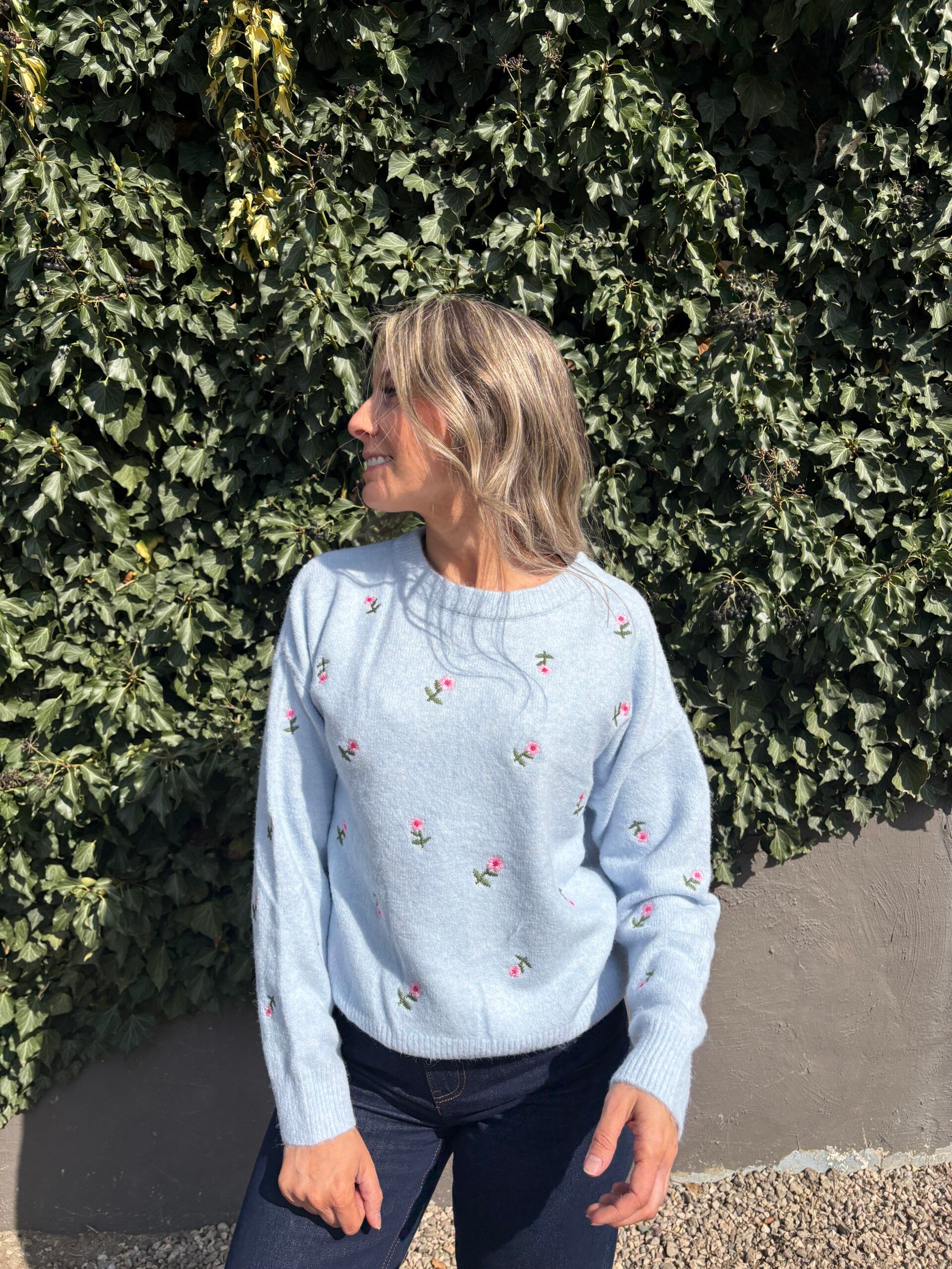 Pull à fleurs