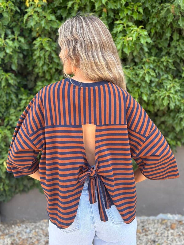 T-shirt Marina terracotta & marine