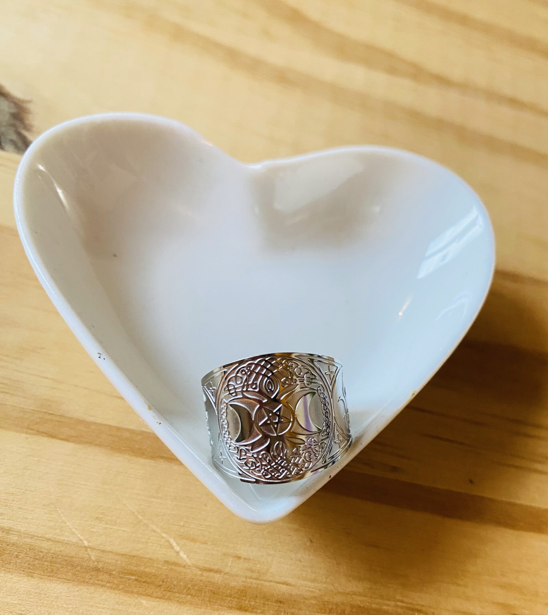 Bague en Acier Inoxydable - Motif des 3 Lunes